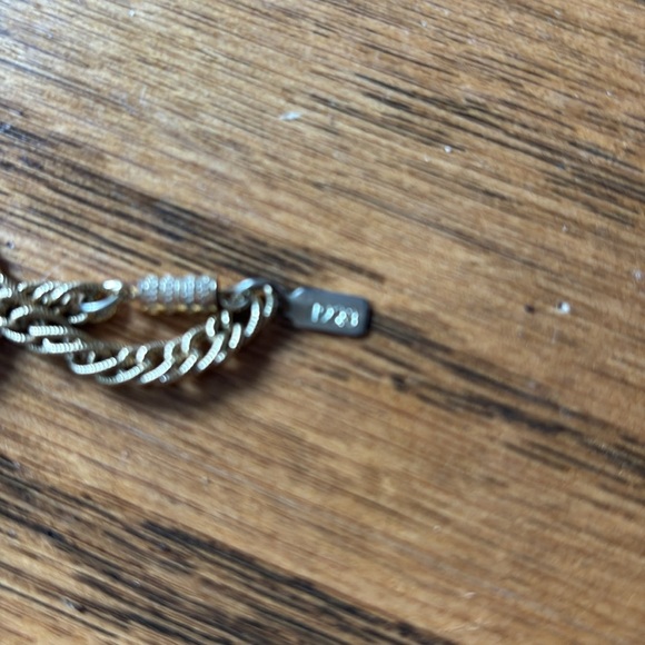 1928 Gold tone Necklace Silver Star Statement - Picture 3 of 4